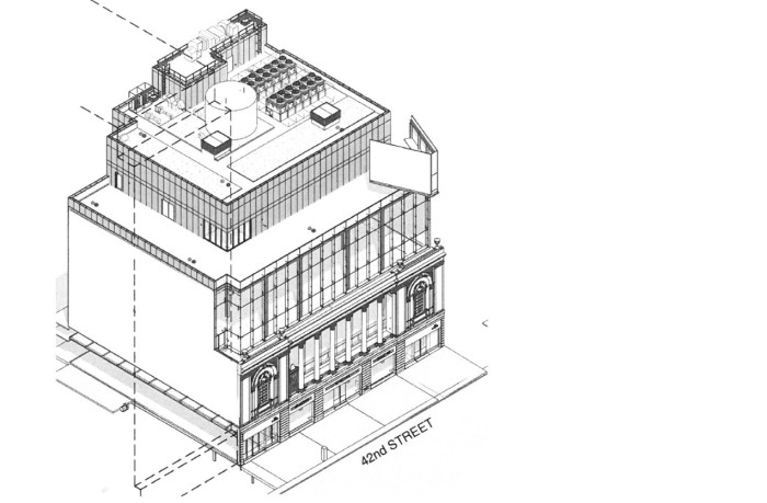 215 West 42nd Street axonometric rendering (Credit - Margaret Kittinger architect)