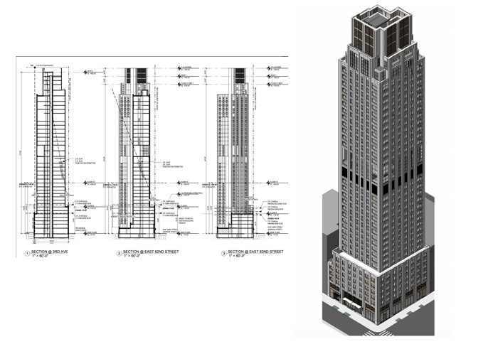 175 East 82nd Street renderings (Credit - John Cetra architect via DOB)