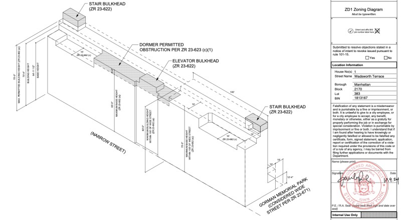 1 Wadsworth Terrace simple diagram (Credit - Kevin Mark Paul architect via DOB)