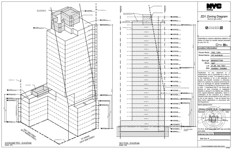 1352 First Avenue (Credit - Eran Chen architect via DOB)