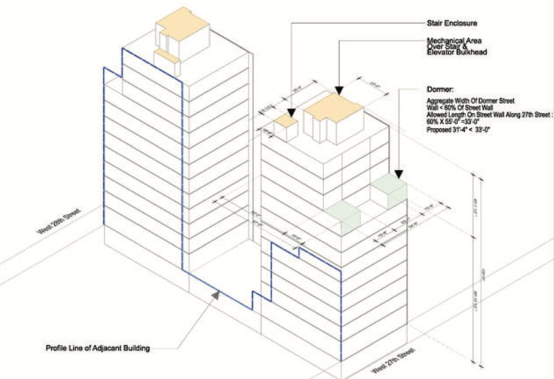 536 West 28th Street axonometric rendering (Credit - Gil Even-Tsur architect via DOB)