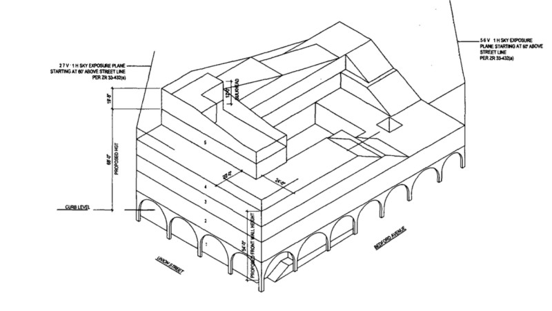 1550 Bedford Avenue schematic rendering (Credit - Eran Chen architect via DOB)