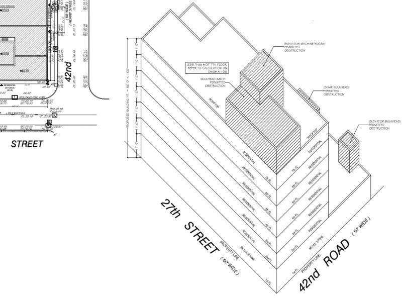 42-38 27th Street axonometric diagram (Credit - Michael Kang architect via DOB)